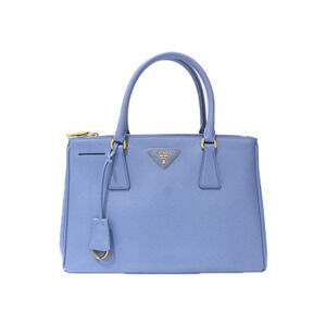 PRADA Galleria Saffiano bag Leather Blue Handbag Shoulder